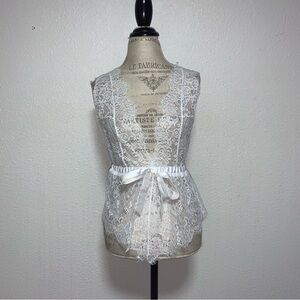 Frederick’s of Hollywood Martine Lace White Teddy